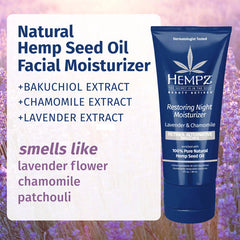 Hempz Restoring Night Moisturizer Lavender & Chamomile 3oz