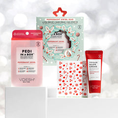 Voesh Pedi In A Box - Peppermint Swirl Duo