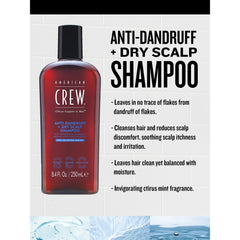 American Crew Anti-Dandruff + Dry Scalp Shampoo - 8.4oz