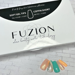 Fuzion Soft Gel Tips 600pk - Coffin Short