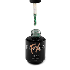 Fuzion FX Winter Flakes Shiny Top Coat - Jade 15ml