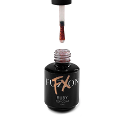 Fuzion FX Winter Flakes Shiny Top Coat - Ruby 15ml