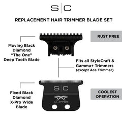 Stylecraft - Black DLC X-Pro Wide Fixed/Black DLC The One Moving Trimmer Blade