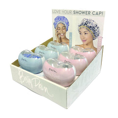 Betty Dain Real Love & Cielo 6pc Shower Cap Display